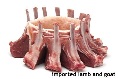 Imported lamb and goat